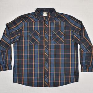 L.L. Bean Men Button Down Shirt Plaid Cotton Blend Multicolor Sz 2XL Wool Blend